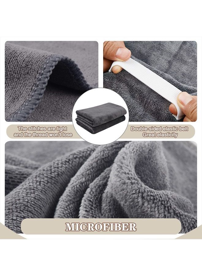 SUNLAND Microfiber Hair Drying Towel 2 Pack Super Absorbent Quick Dry Magic Hair Turban for Drying Long Hair Soft and Large 20 inch X 40 inch Grey - Image 4