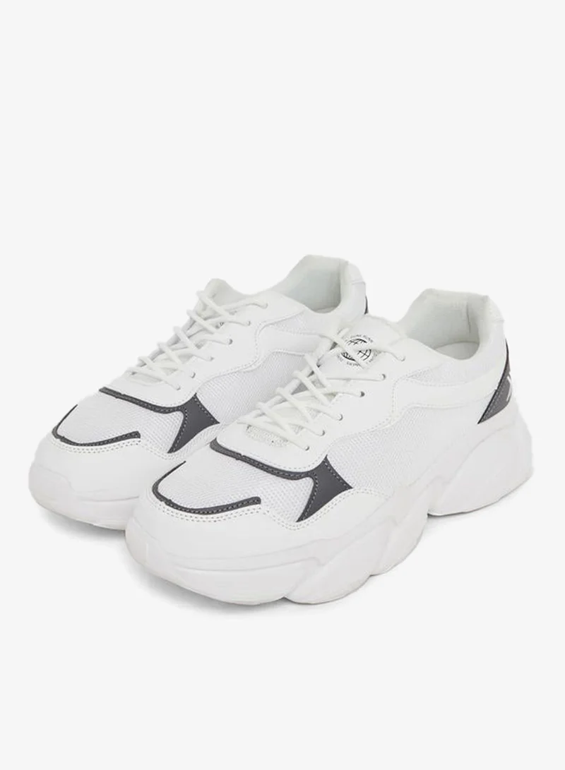 Styli Active Color Block Chunky Sole Lace Up Sneakers