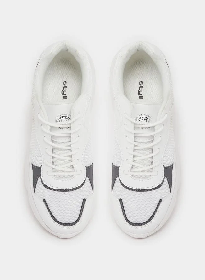 Styli Active Color Block Chunky Sole Lace Up Sneakers