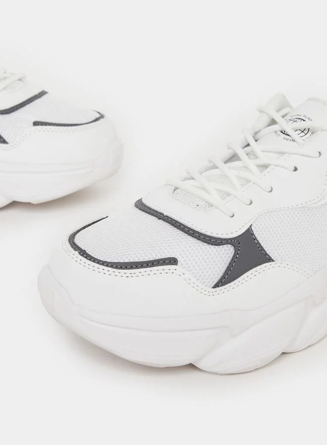 Styli Active Color Block Chunky Sole Lace Up Sneakers