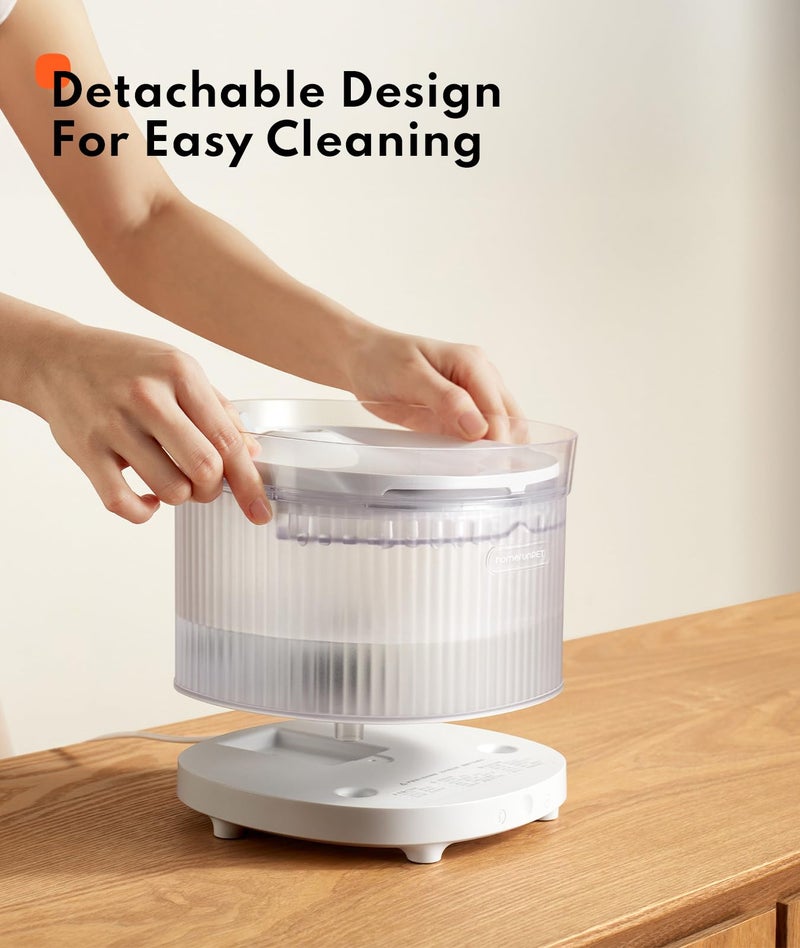 Homerunpet Cat Water Fountain with Wireless Pump, BPA-Free Pet Water Fountain Indoor, Detachable Design, Easy Cleaning Cat Water Bowl for Cats, Dogs, 2L/68oz - Image 2