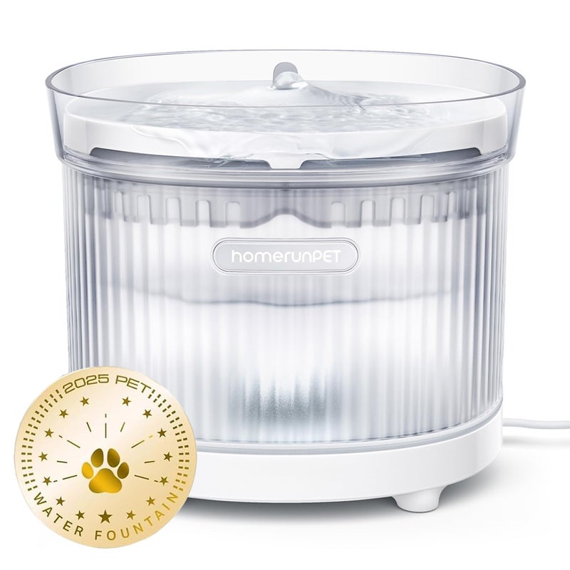 Homerunpet Cat Water Fountain with Wireless Pump, BPA-Free Pet Water Fountain Indoor, Detachable Design, Easy Cleaning Cat Water Bowl for Cats, Dogs, 2L/68oz - Image 1