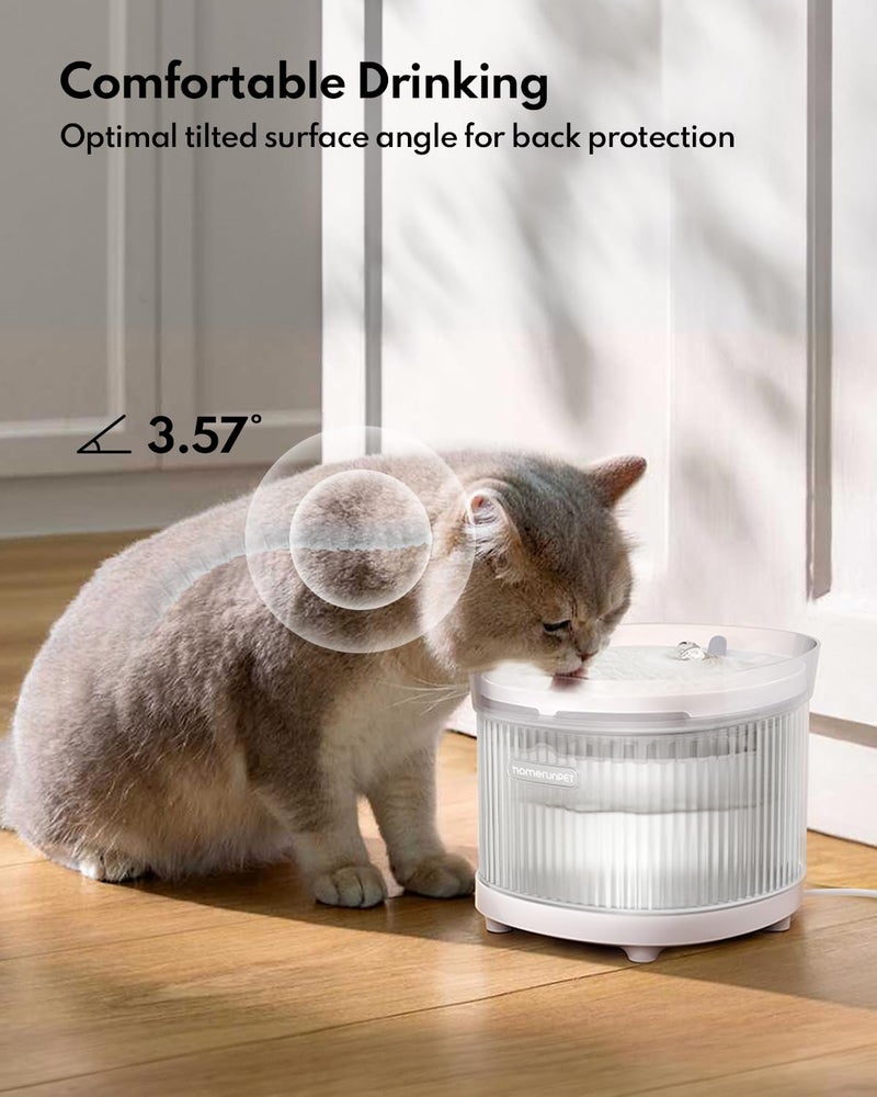 Homerunpet Cat Water Fountain with Wireless Pump, BPA-Free Pet Water Fountain Indoor, Detachable Design, Easy Cleaning Cat Water Bowl for Cats, Dogs, 2L/68oz - Image 4