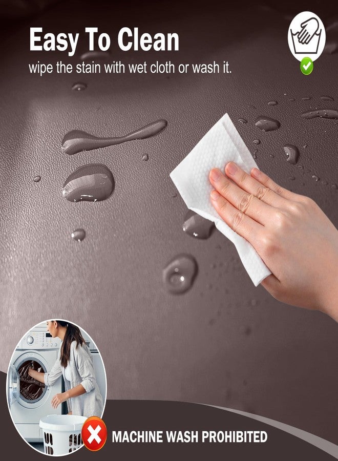 vctops 100% Waterproof PU Leather Stretch Bed Headboard Cover Wipeable Headboard Slipcover Dustproof Bed Head Cover for Bedroom (Dark Coffee,59-66 Inch) - Image 5