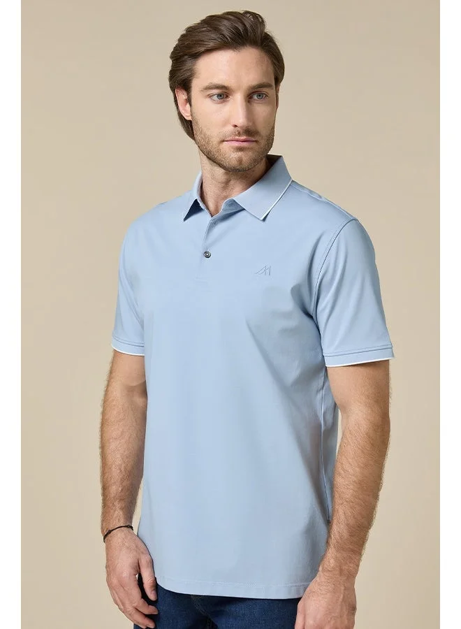 Mannerism The Sky Ease Light Blue Cotton Polo Comfort Fit