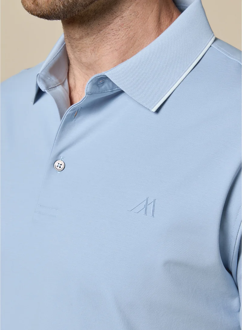 Mannerism The Sky Ease Light Blue Cotton Polo Comfort Fit