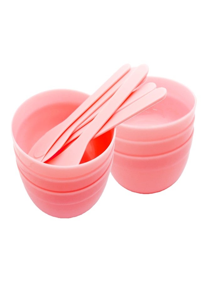 Virello 5Pcs DIY Slime Making Tools, PP Plastic Glue Mixing Bowls with Glue Mixing Spoons for Slime, Arts, Crafts(Pink) - Image 1