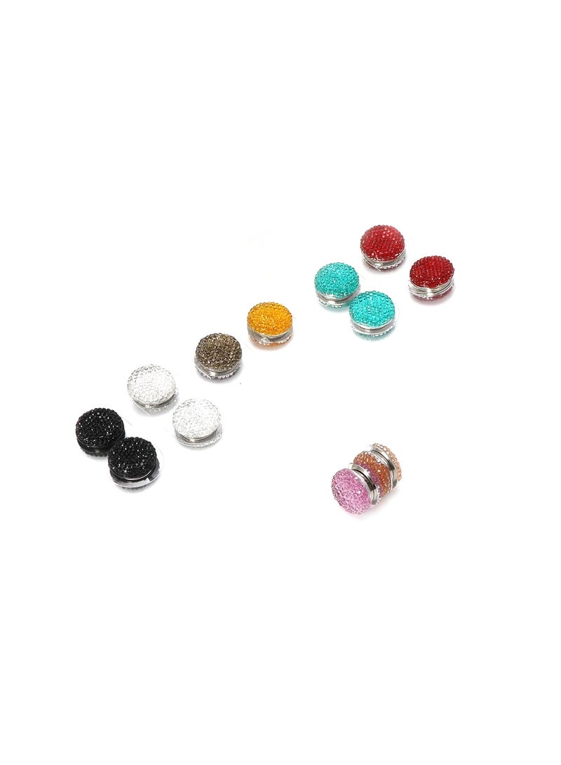 AIWANTO 12Pcs Hijab Pins Magnetic Pins Women Accessories Round Hijab Pin Headscarf Brooch Multicolour  - Image 3