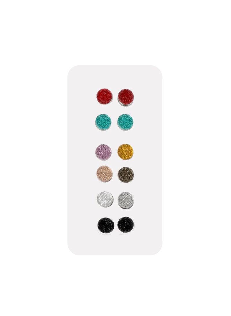 AIWANTO 12Pcs Hijab Pins Magnetic Pins Women Accessories Round Hijab Pin Headscarf Brooch Multicolour  - Image 2