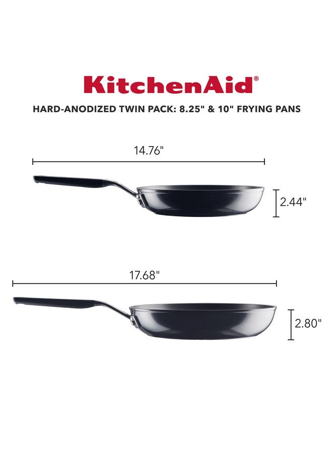 KitchenAid KitchenAid Hard Anodized Nonstick Frying Pans/Skillet Set, 8.25 Inch and 10 Inch, Onyx Black  - Image 2