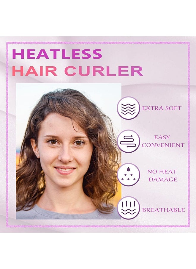 HY Heatless Curling Rod Headband,Lazy Curling Iron Foam Sponge Curling Big Waves, Comfortable Sleep Overnight Women Girls Curling Ribbon Heatless Hair Rollers (Red)  - Image 4