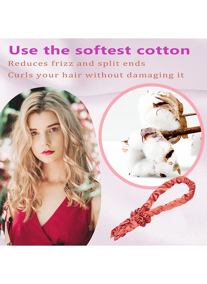 HY Heatless Curling Rod Headband,Lazy Curling Iron Foam Sponge Curling Big Waves, Comfortable Sleep Overnight Women Girls Curling Ribbon Heatless Hair Rollers (Red)  - Image 5