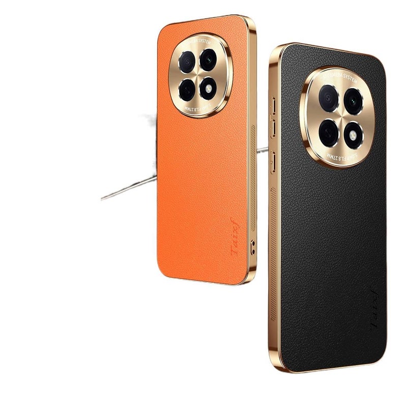 BB Metal Protective Case for Redmi Note 14 Pro with Drop Protection and Electroplated plus Shockproof plus Leather Texture plus Metal Lens Frame in Red - Image 3