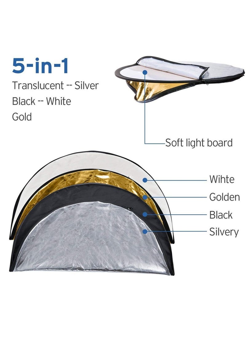 Generic - Light Reflector Set 5 colors Portable Collapsible Multi-Disc Reflector Photography with Bag for Photography Photo Lighting - Image 1