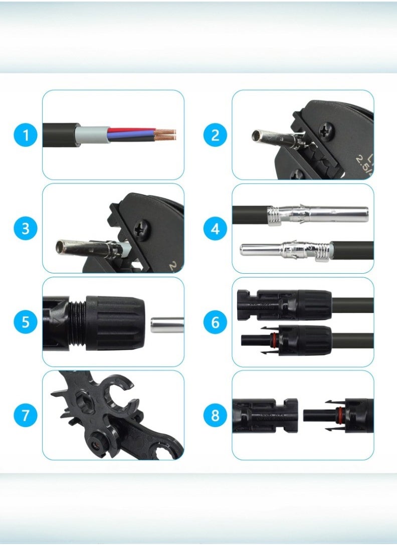 kashemano Set of MC4 crimping pliers and accessories for solar panel  - Image 5