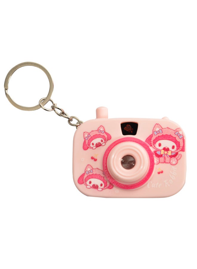 Cartoon Mini Small Camera Slide Electronic Luminous Projector Keychain School Bag Pendant Children's Toy Gift 