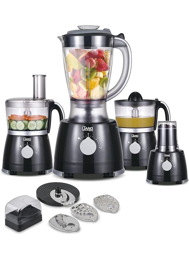 Jano - 1.25L 600W Electric Meat Grinder Multi Function S S Blade 2 Speed Control Food Processor For Meat Vegetables Onion Garlic Fruits Nuts Black E02412 2 Years - Image 1
