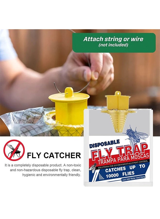 2 Pack Outdoor Disposable Fly Trap, with Natural Attractant Large Fly Trap Bag Bug Catcher Flying Insect Trap for Backyard Balcony Patio Camping - Image 4