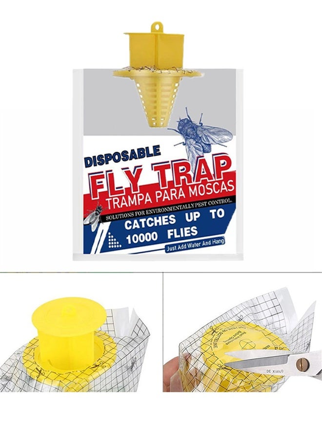 2 Pack Outdoor Disposable Fly Trap, with Natural Attractant Large Fly Trap Bag Bug Catcher Flying Insect Trap for Backyard Balcony Patio Camping - Image 3