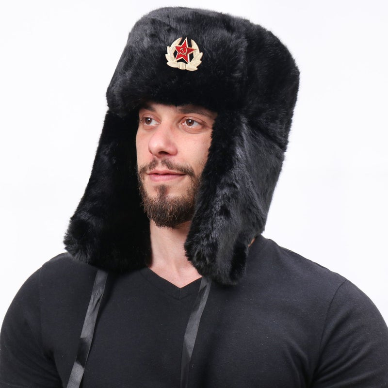 Soviet Badge Lei Feng Cap Outdoor Cold Wig Cap Fleece-Lined Thickened Winter Warm Ear Protection Cotton Cap - Image 2