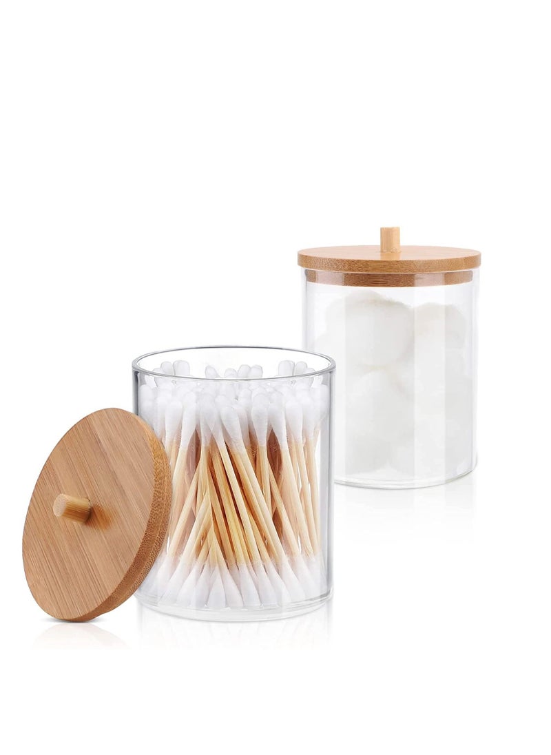 Y&D Qtip Holder, Acrylic Dispenser Bathroom Tank Suitable For Cotton Balls, Swabs, Round Pads, Dental Floss, Accessories Storage And (2 Pieces)  - Image 1