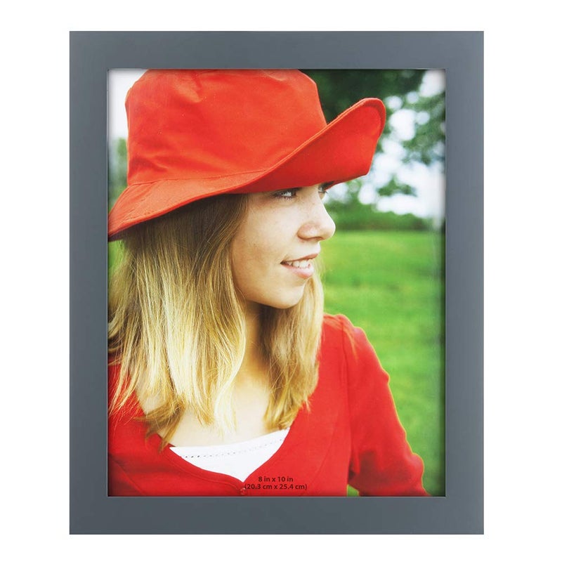 RPJC RPJC 8x10 Picture Frames Made of Solid Wood High Definition Glass for Table Top Display and Wall Mounting Photo Frame Grey - Image 2