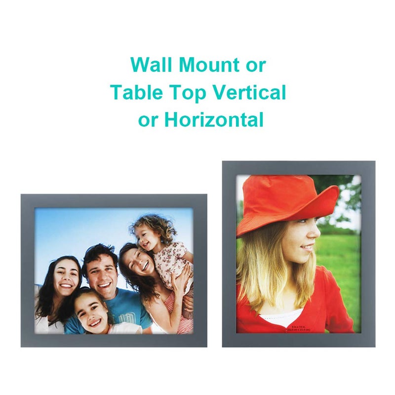 RPJC RPJC 8x10 Picture Frames Made of Solid Wood High Definition Glass for Table Top Display and Wall Mounting Photo Frame Grey - Image 3