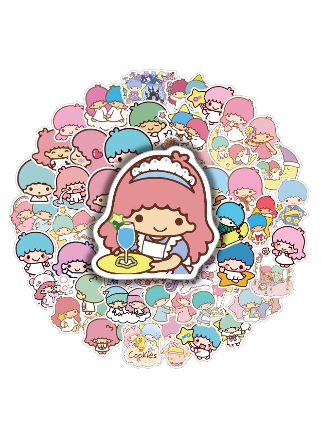 NIBEMINENT 50 Pcs Cartoon Gemini Deco Kit Waterproof Stickers, High Definition Printing Bright Colors, Suitable for Laptop Skateboard Luggage Water Bottle Guitar DIY - Image 3