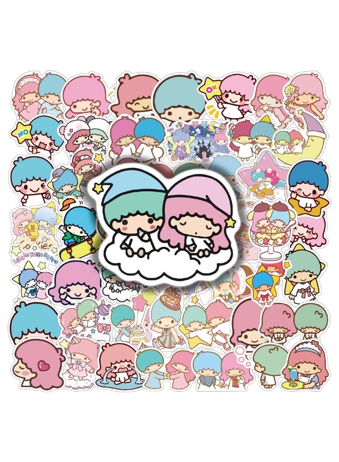 NIBEMINENT 50 Pcs Cartoon Gemini Deco Kit Waterproof Stickers, High Definition Printing Bright Colors, Suitable for Laptop Skateboard Luggage Water Bottle Guitar DIY - Image 2