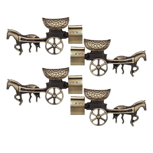 Arena Heavy Designer Aluminum Brass Antique Curtain Holder | Parda Holder for Door and Window 1 Inch Rod Curtain Brackets Set (Pack of 4) - Image 1