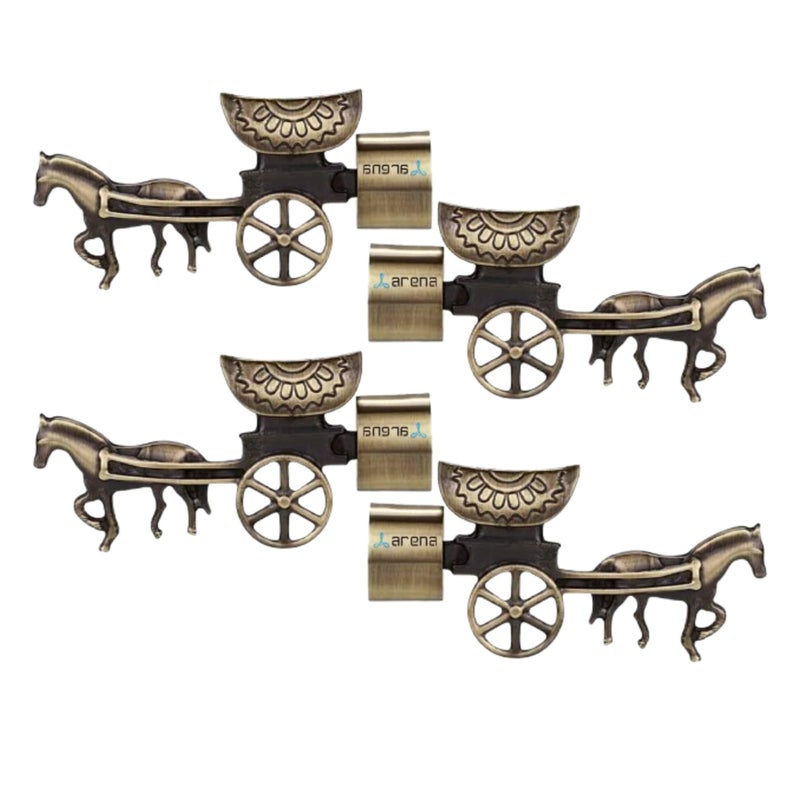 Arena Heavy Designer Aluminum Brass Antique Curtain Holder | Parda Holder for Door and Window 1 Inch Rod Curtain Brackets Set (Pack of 4) - Image 5