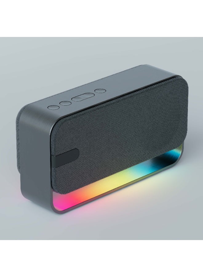 مكبر صوت لاسلكي يونكس QUAD مع إضاءة RGB | اتصال بلوتوث سريع مع وضع اقتران TWS | وقت تشغيل طويل مع صوت جهير عميق | دعم بطاقة TF وUSB | أسود
