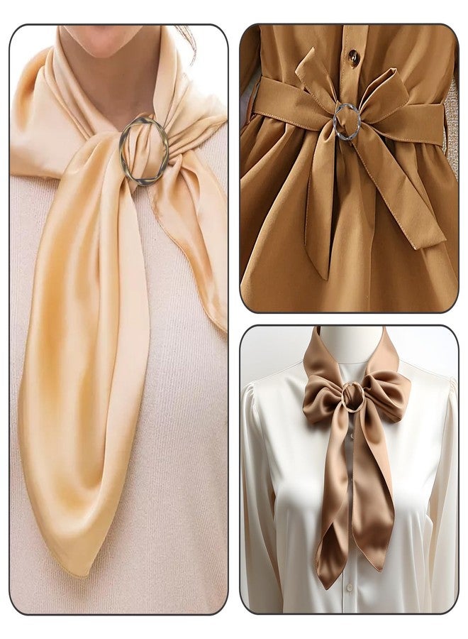 Styquenzer 14 Pcs Silk Scarf Ring Circle T-Shirt Ties Clips for Women Fashion Shirt Clips for Women Clothing Cinch Clip Waist Clothes Corner Knotted Buckle Clothing Ring Wrap Holder - Image 4