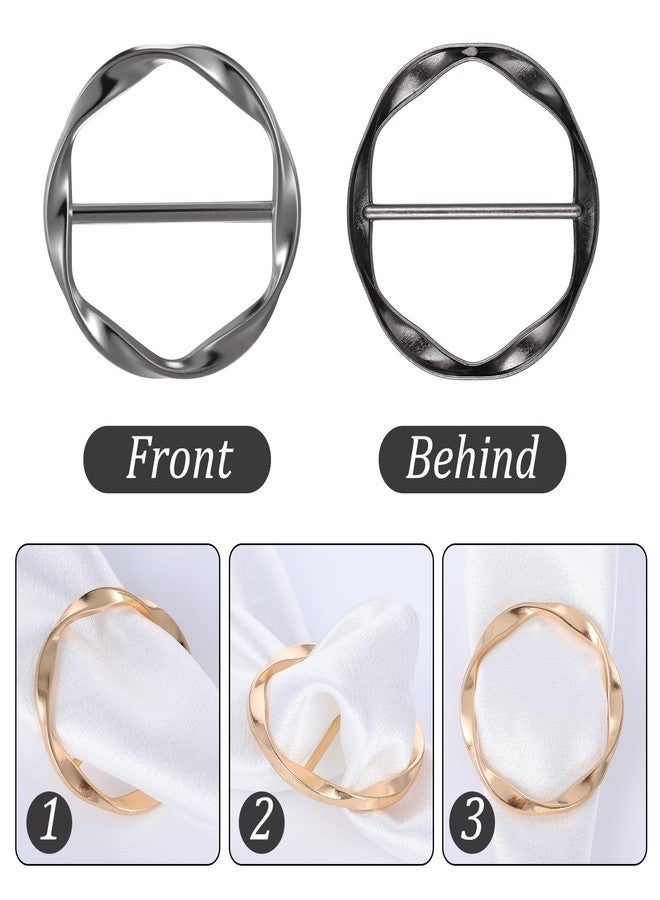 Styquenzer 14 Pcs Silk Scarf Ring Circle T-Shirt Ties Clips for Women Fashion Shirt Clips for Women Clothing Cinch Clip Waist Clothes Corner Knotted Buckle Clothing Ring Wrap Holder - Image 3