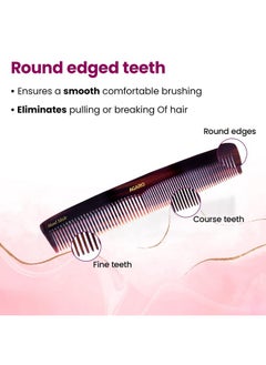 AGARO AGARO Hand Made Comb, Graduated Dressing Comb, Smooth Rounded Teeth, Hair Styling, Grooming, Hair Brushing, Hair Dressing, Cellulose Acetate Comb, For Men & Women, HMC75, Brown.  - Image 3