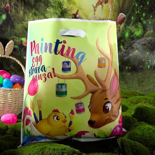 JOYIN 72 Pcs Easter Gift Bags 13" x 14.8", PE Goodie Bags Party Treat for Easter Egg Hunt, Kids Theme Party Favor Supplies - Image 5