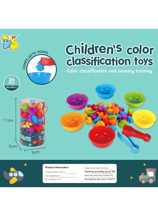 Puzzle Rainbow Counting Soft Rubber Animal Classification Mathematical Fun Matching Montessori Early Education Enlightenment Teaching Toys-Color:2188-105 - Image 2