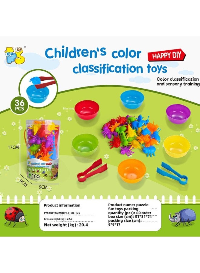 Puzzle Rainbow Counting Soft Rubber Animal Classification Mathematical Fun Matching Montessori Early Education Enlightenment Teaching Toys-Color:2188-105 - Image 1