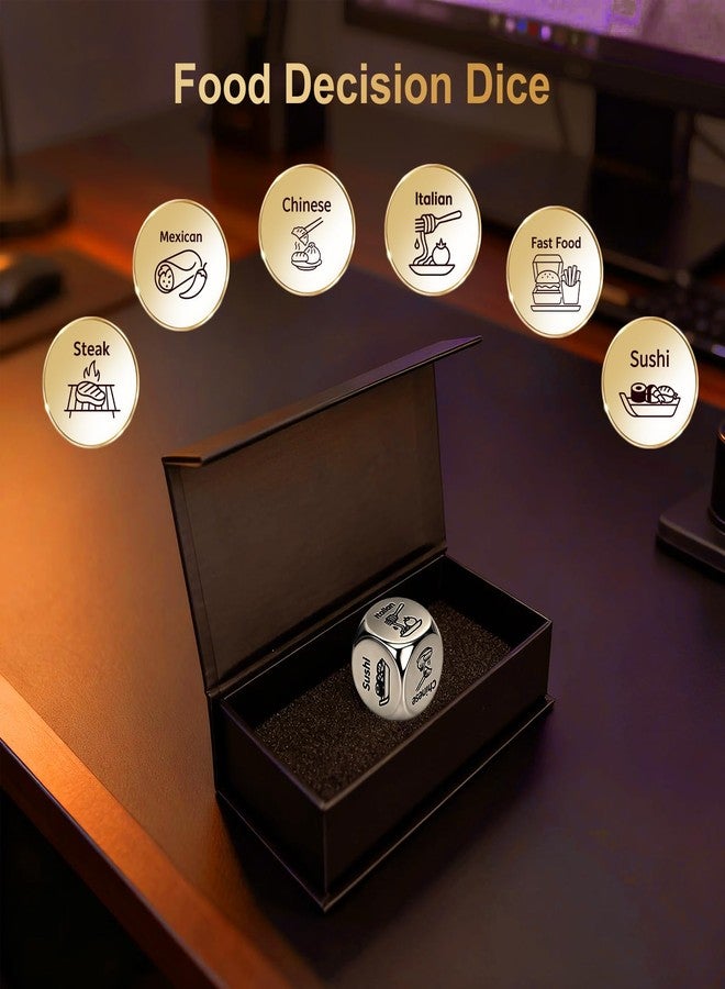 yrrBgo Valentines Day Gifts for Him Her,Stocking Stuffers for Men Women Adults Steel Food Decision Dice Funny Gifts for Him Her Girlfriend Boyfriend Couple Husband Wife Anniversary Birthday Fathers Day - Image 3