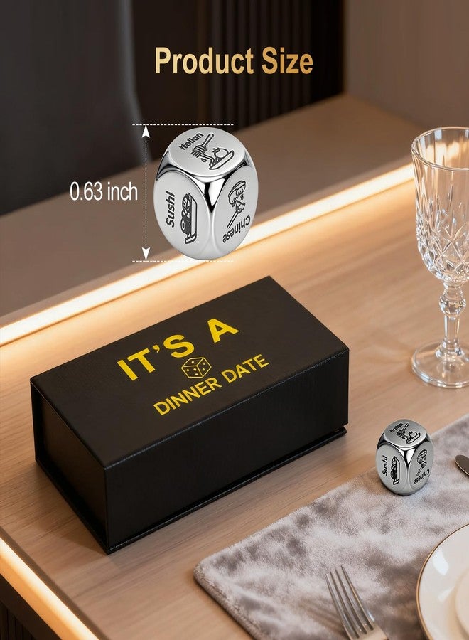 yrrBgo Valentines Day Gifts for Him Her,Stocking Stuffers for Men Women Adults Steel Food Decision Dice Funny Gifts for Him Her Girlfriend Boyfriend Couple Husband Wife Anniversary Birthday Fathers Day - Image 2