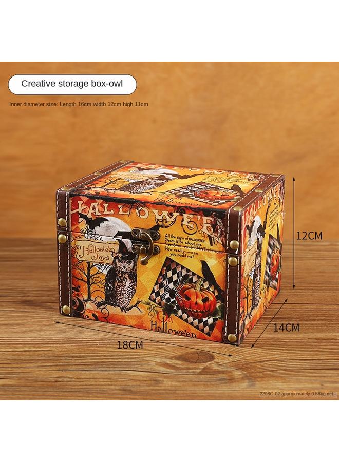 Bluejw Halloween Series Wooden Storage Box Candy Gift Packaging Box Holiday Horror Box Home Atmosphere Decorations - Image 1