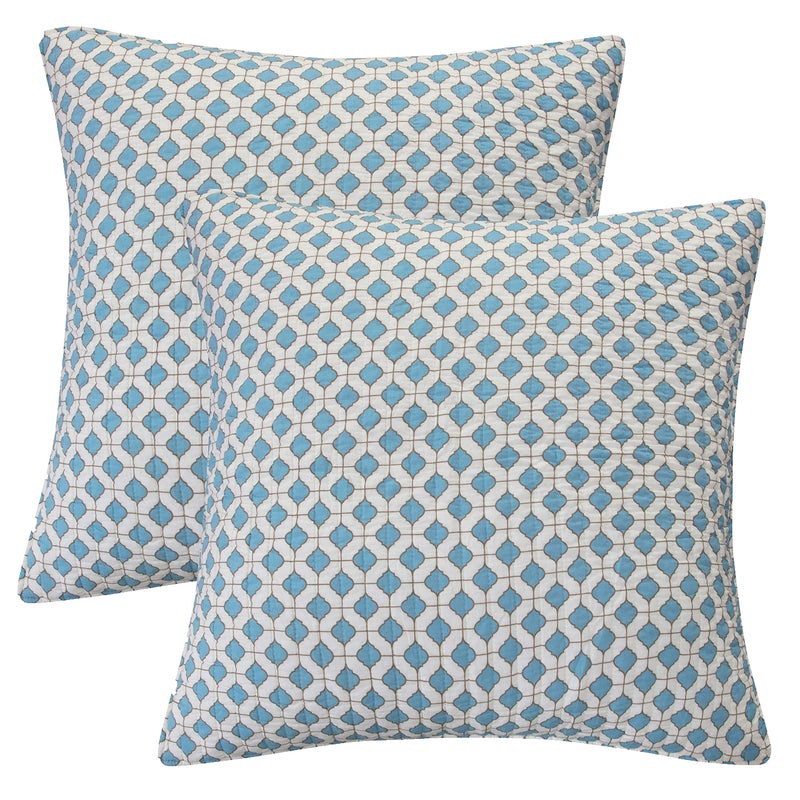 Levtex Home Levtex Home  Grey Palladium  Euro Shams Set of Two  26x26in No Insert  Geometric Pattern  Cotton Fabric 
