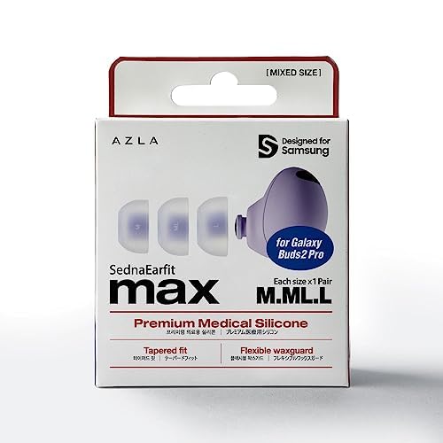 AZLA SednaEarfit MAX for Galaxy Buds 2 Pro (M/ML/L), Earbud Tips for Wireless Headphones, Noise Canceling Earbuds Replacement Tips, Samsung-Certified Eartips for Galaxy Buds 2 Pro - Image 2