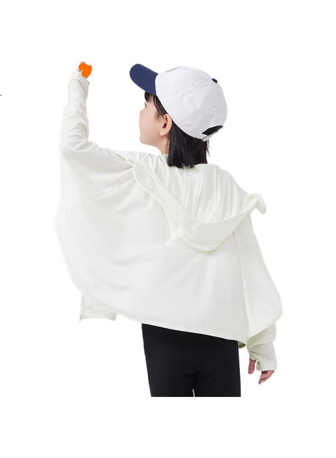 Qq Duck Children'S Sun Protection Clothing, Girls' Sun-Blocking Uv-Resistant Jacket, Big Kids' Clothing, Cape Sun Protection, White; 120 - Image 1
