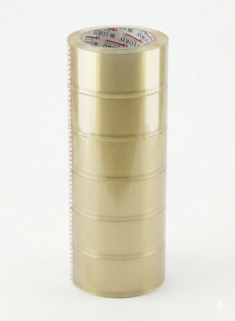 LORD Clear Packing Tape 2” x 100 Yards - Heavy-Duty Adhesive Tape, High-Performance Industrial Strength Packaging Tape for Boxes, Shipping, Moving and Storage, Long-Lasting Strong Secure Seal - Image 1