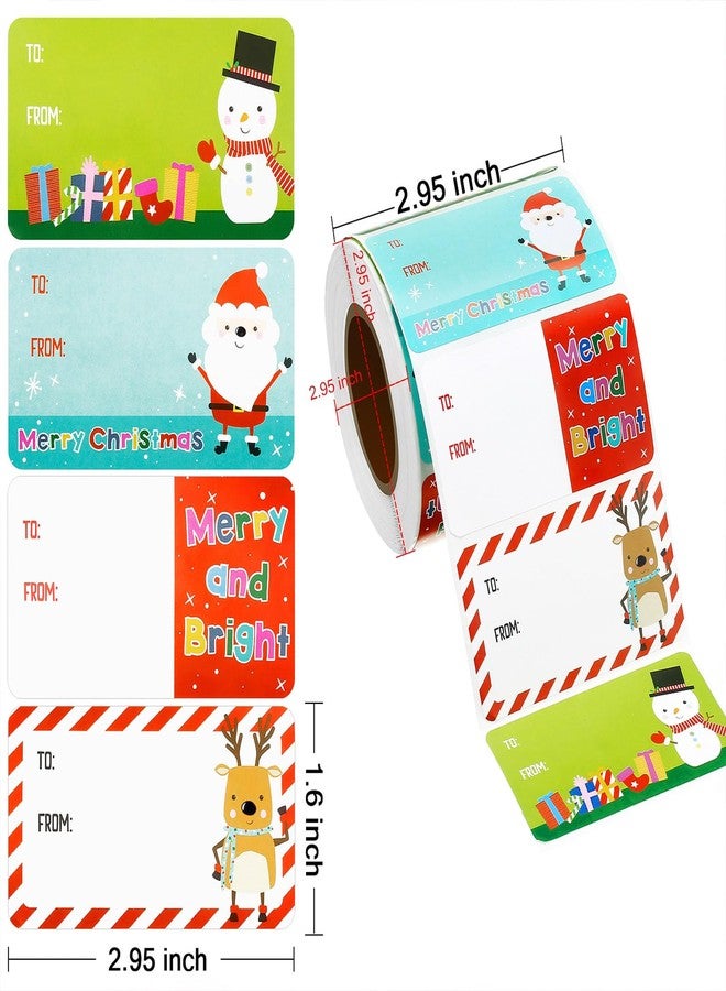 Outus 500 Pieces Christmas Tags Self Adhesive Gift Tags for Xmas Presents Christmas Name Labels Stickers for Wrapping Paper Festival Birthday Holiday Decor(Classic Style,2.95 x 1.6 Inch) - Image 5