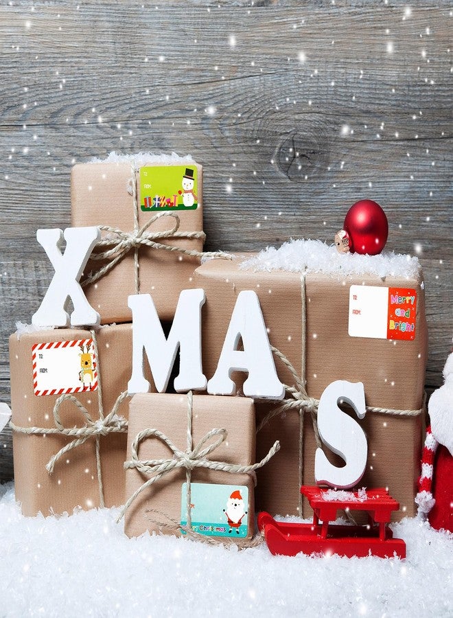Outus 500 Pieces Christmas Tags Self Adhesive Gift Tags for Xmas Presents Christmas Name Labels Stickers for Wrapping Paper Festival Birthday Holiday Decor(Classic Style,2.95 x 1.6 Inch) - Image 4