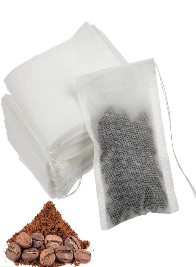 ArrErr 100 Pack Iced Coffee Bags 4x6 inch Disposable No Mess Cold Brew Coffee Maker Bags Fine Mesh Drawstring Pouches Filter Bag for Arabica Medium Roast Bean Coffee Glass Pitcher Mason Jar Brewer - Image 1