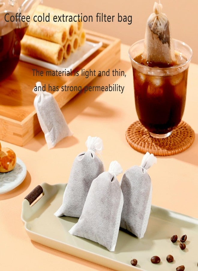ArrErr 100 Pack Iced Coffee Bags 4x6 inch Disposable No Mess Cold Brew Coffee Maker Bags Fine Mesh Drawstring Pouches Filter Bag for Arabica Medium Roast Bean Coffee Glass Pitcher Mason Jar Brewer - Image 3