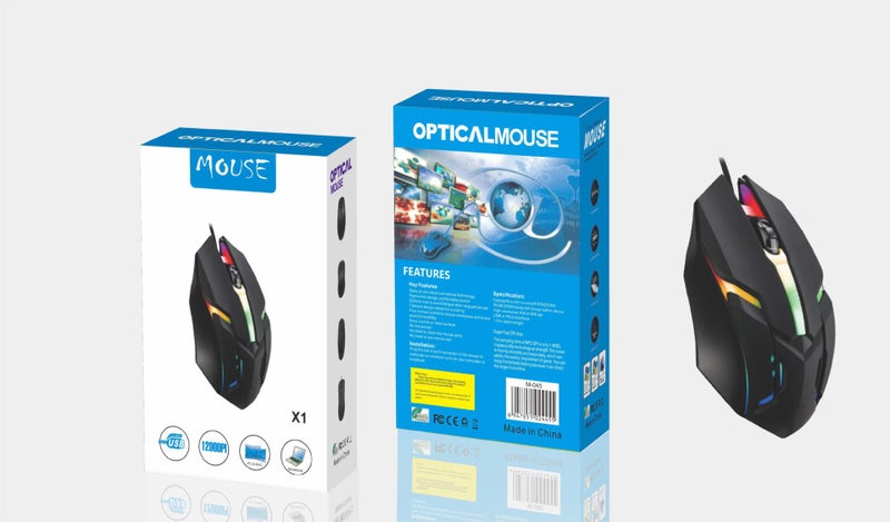 فأرة USB سلكية محايدة للمكتب المنزلي والأعمال والكمبيوتر المحمول وسطح المكتب - Image 1